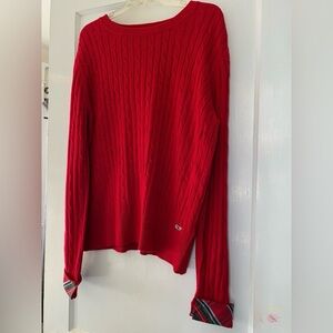 Vineyard Vine Tartan Cuff Red Sweater XL